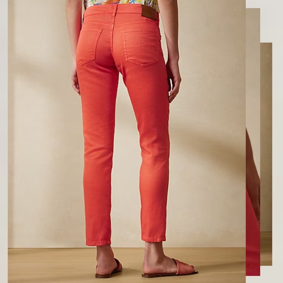 NWT Ralph Lauren Purple Label Resort Orange Linen Cotton 160 Slim Jean Pants 27 - Picture 9 of 12